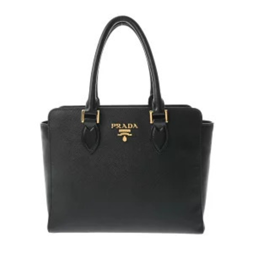 Prada Handbag Black Saffiano Leather Calfskin Bag